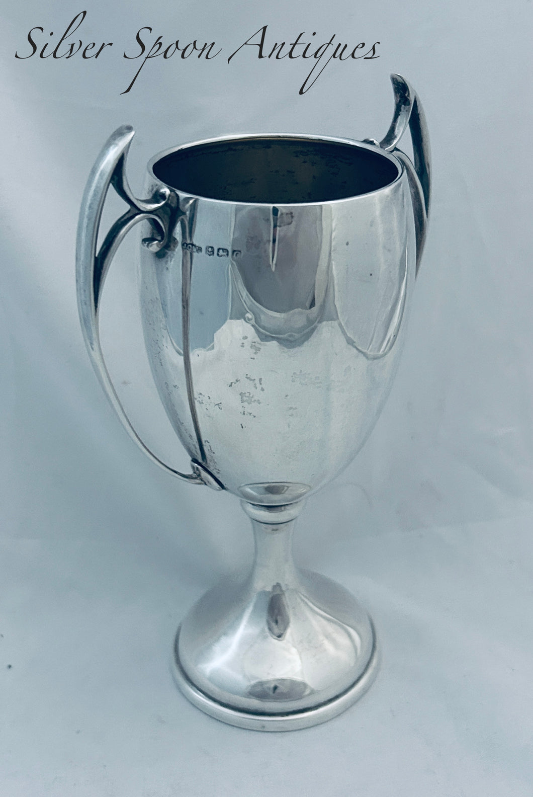 Mid-sized Art Deco English Sterling Trophy Cup, Joseph Gloster Ltd, Birmingham, 1927