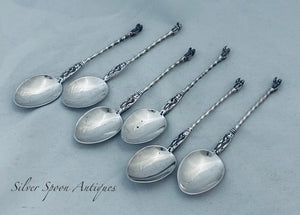 Set of European Teaspoons, English import marks, London, 1895