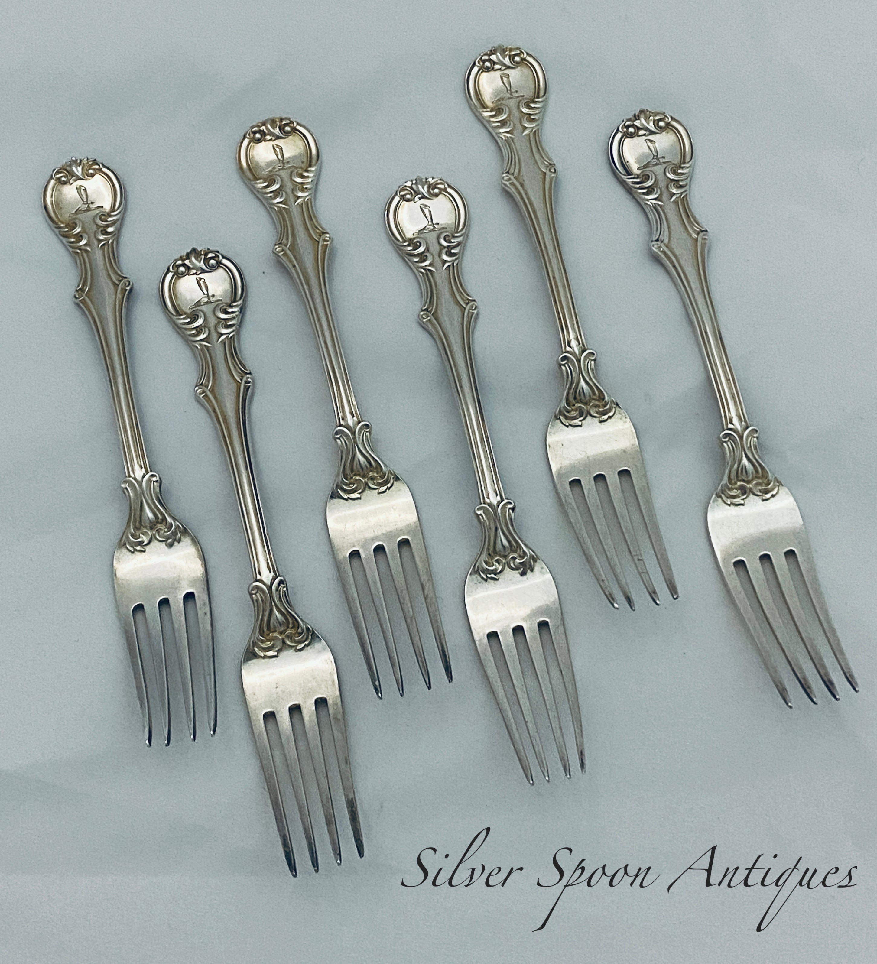 Good set of 6 English Sterling Kings Pattern Table Forks, London